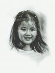 Portret małej Chinki rysowany ołówkiem