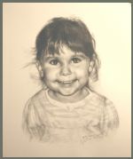 Portret dziewczynki z wdziękiem rysowany ołówkiem