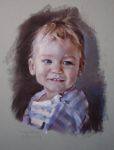 portret dziecka, pastel